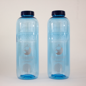 Set of 2 Tritan bottle "Grip" 1 liter with flower of life printed