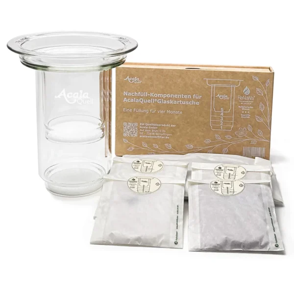 AcalaQuell® Glaskartusche für Standfilter: Mini - inkl. 1 x Füllung